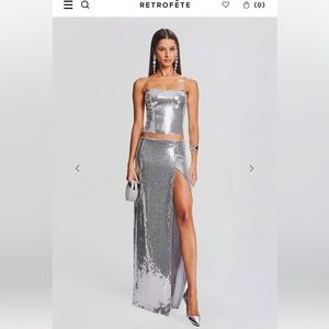 BRAND NEW - TAGS ON - MATCHING RETROFETE SEQUINED SET - SIZE SMALL